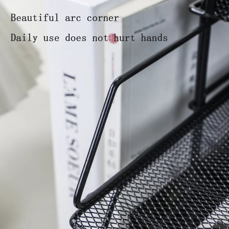 Desk storage and accessories, 4-tier paper trust tray storage box with file holder, desk storage office supplies, desk storge