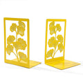 1Pair Office Supplies Metal Ginkgo Leaf Bookends Stylish Bring Luck Book Rack Bookshelf Office Desktop