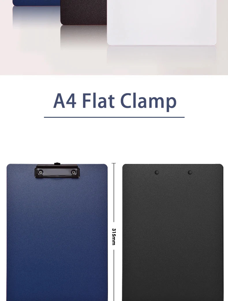 A4 File Folder Clipboard Writing Pad Memo Clip Board Clips Test Paper Storage Organizer School Supplies Office Stationary