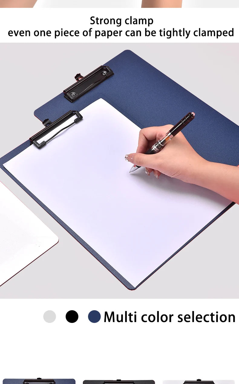 A4 File Folder Clipboard Writing Pad Memo Clip Board Clips Test Paper Storage Organizer School Supplies Office Stationary