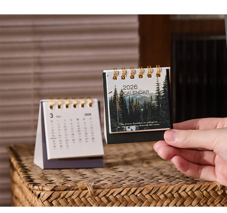 Simple Mini 2026 Calendar Office School Supplies calendar Desk calendar monthly Planner Desk accessories Decor Record