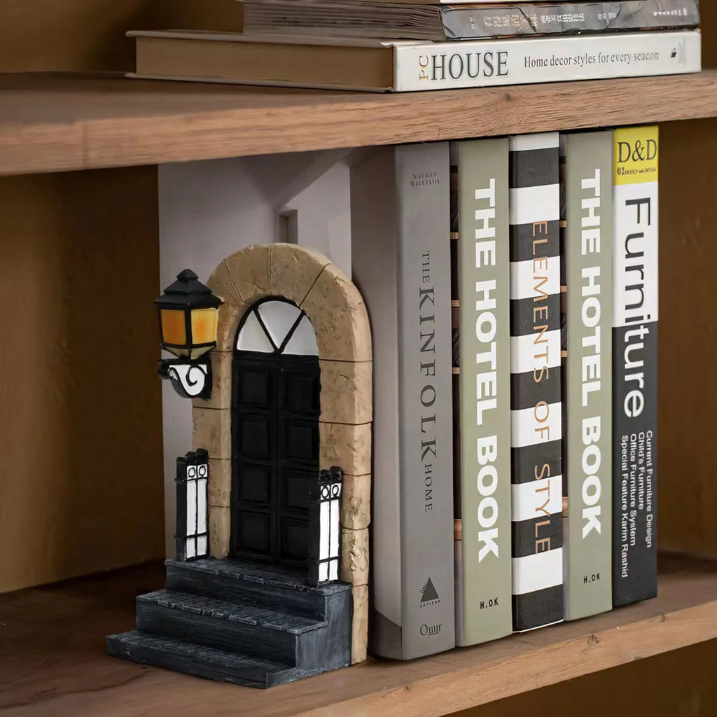 Home Office Supplies Bookshelf Book Stoppers Bookshelf Desktop Organizer Bookends Fun Resin Crafts Simple Style