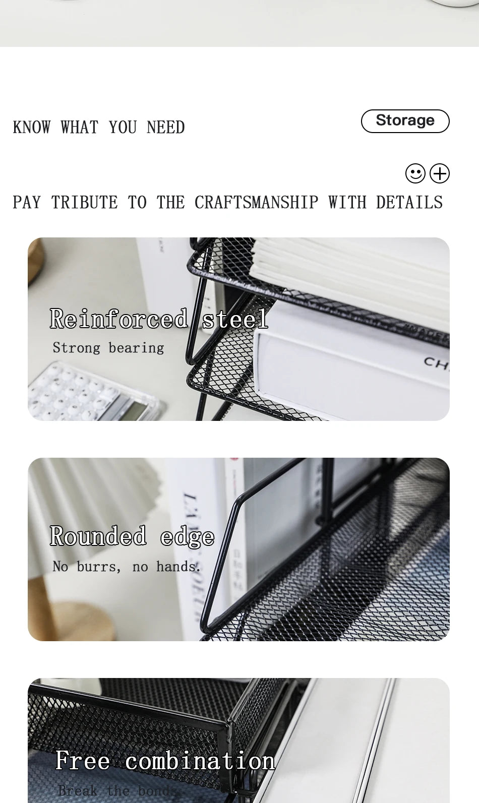 Desk storage and accessories, 4-tier paper trust tray storage box with file holder, desk storage office supplies, desk storge