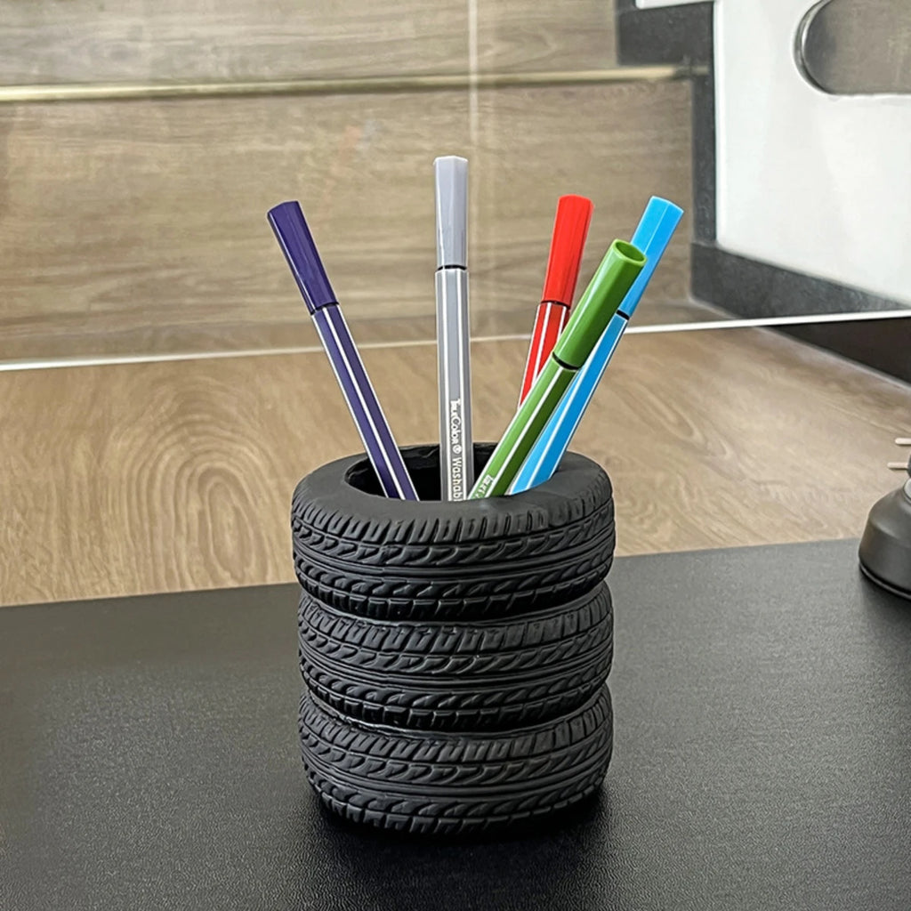 Tire shaped office supplies desktop multifunctional storage pen holder makeup brush holder decoration ornaments