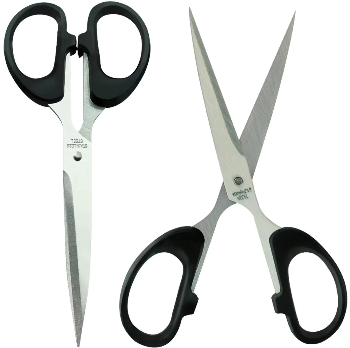 Office supplies scissors, household carded scissors, black stationery scissors, stainless steel small office scissors